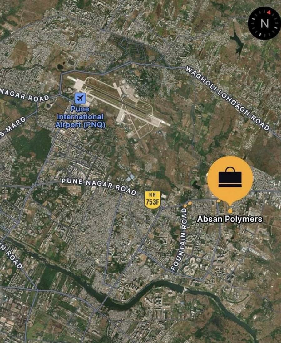 Map showing the Wagholi plant location near Pune